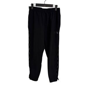 New Balance Mens Black Track Pants Joggers Zipper Ankle Reflective Logo Size M